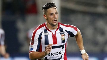 Fran Sol, en un partido con el Willem II.