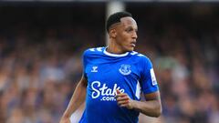 LIVERPOOL, ENGLAND - AUGUST 06: Yerry Mina of Everton looks on during the Premier League match between Everton FC and Chelsea FC at Goodison Park on August 6, 2022 in Liverpool, United Kingdom. (Photo by Simon Stacpoole/Offside/Offside via Getty Images)