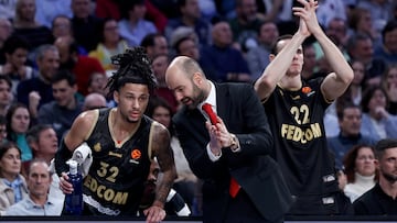 Matthew Strazel, Vassilis Spanoulis y Terry Tarpey, del AS Mónaco.