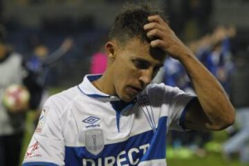 Futbol, Huachipato vs Universidad Catolica.
Campeonato de Clausura 2016/17
Los jugadores de Universidad Catolica se lamentan luego de perder contra Huachipato el partido de primera divisin en el estadio Cap en Talcahuano, Chile.
07/05/2017
Dragomir Yankovic/Photosport*****

Football, Huachipato vs Universidad Catolica.
Clousure Championship 2016/17
Universidad Catolica«s players react after losing to Huachipato the first division football match held at the Cap stadium in Talcahuano, Chile.
07/05/2017
Dragomir Yankovic//Photosport