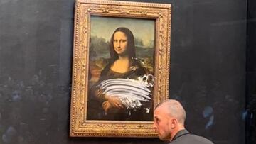 Lanzan una tarta a la Mona Lisa en el Louvre