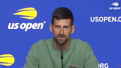 Novak Djokovic, en la rueda de prensa posterior a su victoria ante Zapata en el US Open.