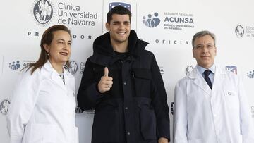 Morata, ayer en la Clínica Universitaria de Navarra.