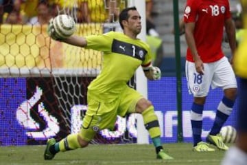 ARQUERO | Claudio Bravo es el actual capitán de la Roja, que ha disputado 85 partidos con la camiseta nacional. Va por su cuarta Copa América.