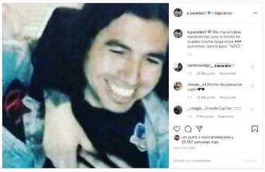 El mensaje de Paredes tras la muerte del hincha colocolino