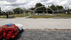 Empieza a instalarse la Fan Zone del Atlético en Lisboa