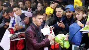 Messi, en la alfombra roja antes del acto.