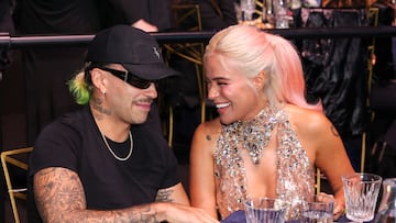 Feid and Karol G at Billboard Women In Music 2024 held at YouTube Theater on March 6, 2024 in Inglewood, California. (Photo by Christopher Polk/Billboard via Getty Images)