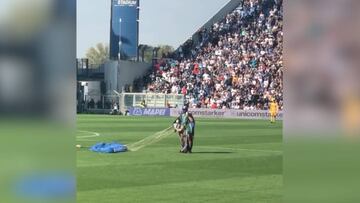 ¡Hincha 'invadió' el Sassuolo-Inter en un paracaídas!