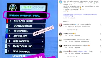 Captura de Instagram del World Club Championship de Surf