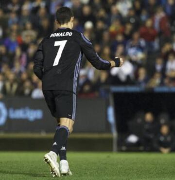 Cristiano Ronaldo anotó el 1-1 tras una falta de Roncaglia a Benzema.