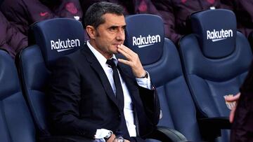 El entrenador español del Barcelona, Ernesto Valverde, durante un partido.