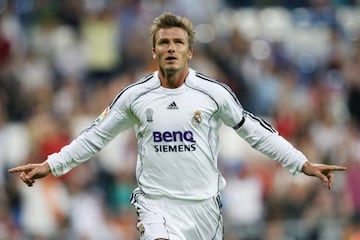 David Beckham con el Real Madrid. 