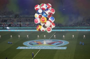 Ceremonia de apertura de la Euro 2020 en el estadio Olí­mpico de Roma.