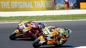Aldeguer, por dentro, y L¨®pez, rodando juntos en Phillip Island.