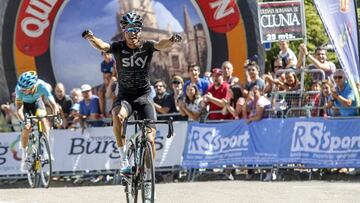 GRA190. BURGOS, 01/08/2017.- El ciclista alav&eacute;s del SKY Team, Mikel Landa, tras ganar hoy la primera etapa de la Vuelta ciclista a Burgos con salida y llegada en la capital burgalesa. EFE/Santi Otero