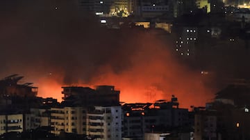 Smoke billows after reported strikes on Beirut's southern suburbs, following an escalation between Hezbollah and Israel amid the U.S.-Israeli conflict with Iran, as seen from Baabda, Lebanon, March 6, 2026. REUTERS/Mohamed Azakir