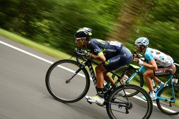 Nairo Quintana y el luxemburgués Ben Gastauer.