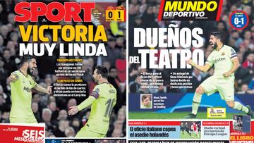 Portadas de &#039;Sport&#039; y &#039;Mundo Deportivo&#039; del jueves 11 de abril de 2019.