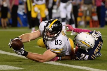 Que bonito es ver jugar a un Tight end como Heath Miller. Recepciones de espaldas, bloqueos para sus RBs, un TE de los más completos.