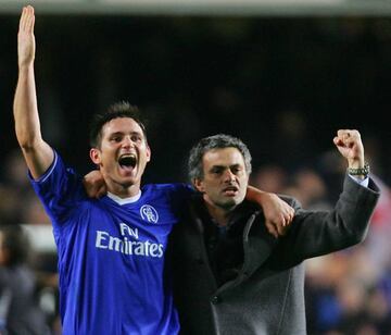 Happy days Frank Lampard and Mourinho during their time at Chelsea.
