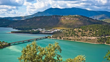 Bridge on the Iznajar Lake, Cordoba Province, Spain