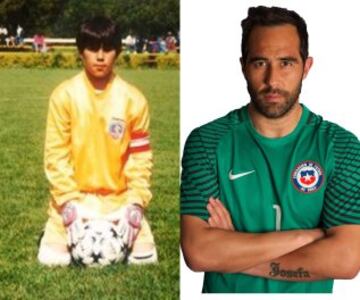 Claudio Bravo siempre quiso ser arquero. Esta foto en las inferiores de Colo Colo lo demuestran.