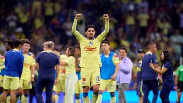 Diego Valdés festeja el pase del América a Semifinales.