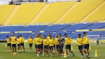 Las Palmas entrenando.