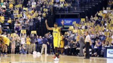 Paul George durante su vuelta a las canchas.