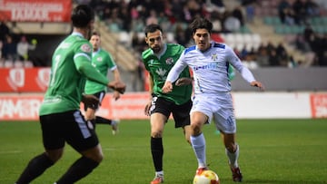 Los jugadores del Zamora, con la segunda equipación ante el Tenerife.