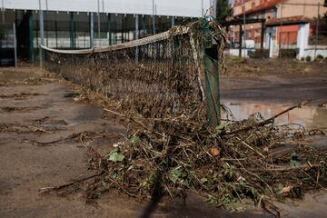 Zona inundada por el río Alberche en Escalona, Toledo, Castilla La-Mancha (España). Dos personas se encuentran desaparecidas desde la madrugada de este lunes después de que se precipitaran de un vehículo a este mismo río, el Alberche a la altura de Aldea del Fresno, en Madrid.