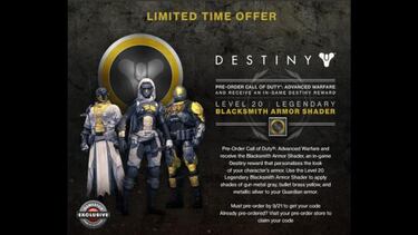 Premio en Destiny por reservar el nuevo Call of Duty