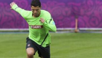 Cristiano Ronaldo, en un entrenamiento.