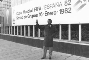 Pelé en España, para el Sorteo de Grupos del Mundial de 1982.