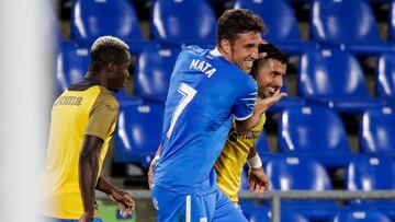 Jugadores del Getafe celebrando un gol ante Real Sociedad.