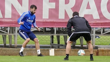 Guiti&aacute;n, durante el entrenamiento de esta ma&ntilde;ana.