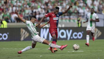 Nacional y Medell&iacute;n durante un partido de la Liga BetPlay.