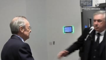 Florentino saluda a la plantilla antes del City y lo que pasa con Ancelotti ya es viral