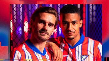 Lino y Griezmann con la camiseta del Atlético 24-25.