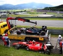 Alonso y Raikkonen fuera de carrera tras un fuerte accidente