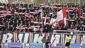La afición de Vallecas, en el Rayo-Reus.