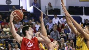 Damjan Rudez, jugador del CAI Zaragoza, en la pasada jornada liguera ante el Gran Canaria. Ante el Gravelines sum&oacute; 12 puntos.