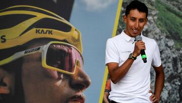 Egan Bernal, campe&oacute;n del Tour de Francia, en la rueda de prensa en Zipaquir&aacute;.