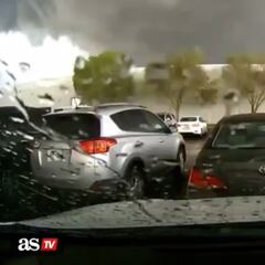 Dashcam records terrifying moment tornado destroys warehouse