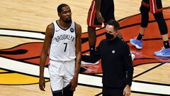 Durant limps off in Nets last second loss to the Heat
