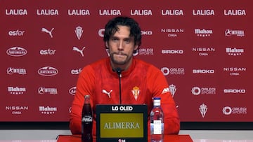 20-01-26. ALEX CORREDERA, JUGADOR DEL SPORTING, EN LA SALA DE PRENSA DE MAREO.