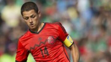 Javier Hernández durante el amistoso contra Panamá.