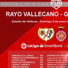 El Rayo saca los precios del partido ante el Girona, excepto del fondo