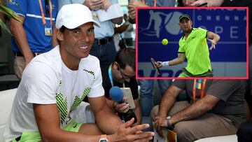 Rafa Nadal, en Miami. En el recuadro, Dudi Sela.